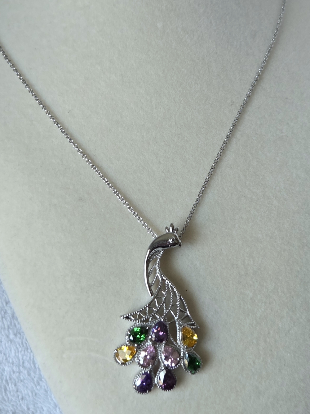 Creature Couture Peacock Pendant w/Multicolored Austrian Crystals